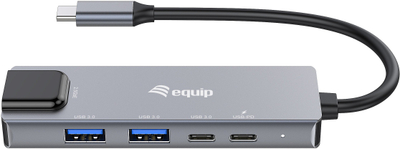 Адаптер мрежен Equip USB C во RJ45, 2.5 Gbps, USB 3.2, сив