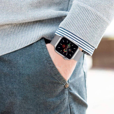 Rrip ore TECH-PROTECT MilaneseBand për Apple Watch 38 40 41 mm, çelik inoks, Starlight