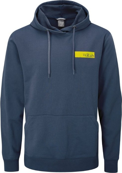 Bluzë me kapuç Rab Voyage Hoody, pambuk, me xhep kangur përpara, blu