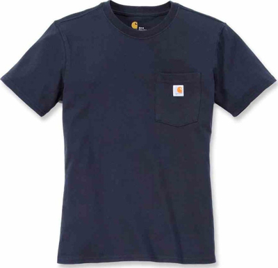 Bluzë Carhartt Workwear Pocket, për gra, pambuk i trashë, e kaltër e errët, L