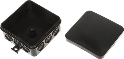 Kuti hermetike Black E12, 85x85mm, IP55, e zezë