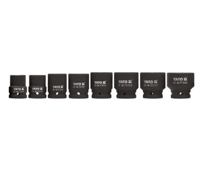 Set kokash goditëse YATO 3/4", 8 copë, CrMo, të zeza