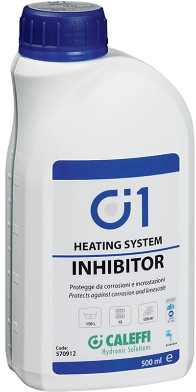 Inhibitor korrozioni për ngrohje qendrore Caleffi C1, koncentrat 500ml, për 150L ujë sistemi