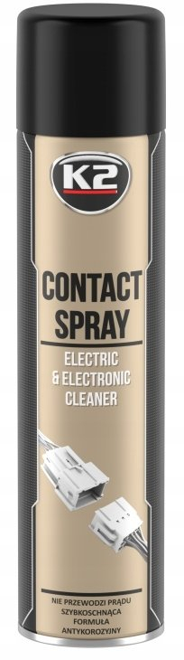 Spray pastrimi për kontakt K2 Contact Spray, për pjesë elektrike dhe elektronike, 600 ml, i zi