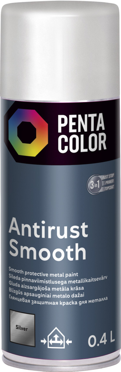Spray bojë Pentacolor Smooth Silver, 400ml, ngjyrë argjendi