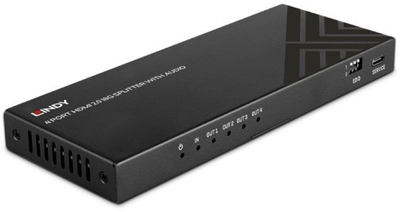 Splitter HDMI LINDY me 4 porta, 8K 60Hz, me audio, i zi