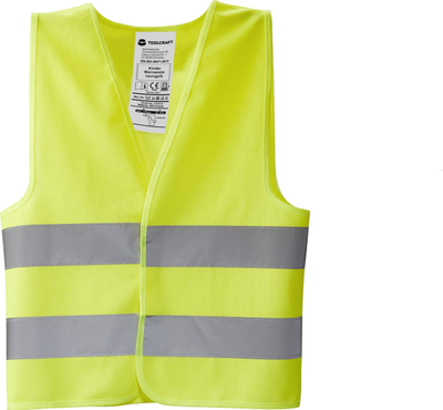 Jelekë sigurie për kalamaj Toolcraft TO-5150550, standardi EN ISO 20471:2013, neon i verdhë