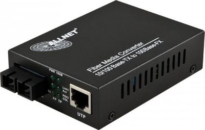 Media konvertues rrjeti ALLNET ALL-MC106-SC-SM, 10/100Mbps, fibër SC single mode, i zi
