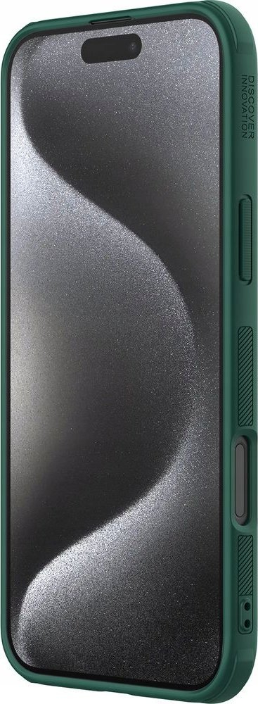 Kapak Nillkin Super Frosted Pro për iPhone 16 Pro Max, mbrojtës, jeshile e errët