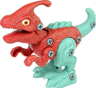 Lodër dinosauri Leantoys Parasaurolophus, set montimi DIY, me vezë plastike, shumëngjyrëshe