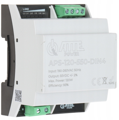 Напојување ATTE APS-120-550-DIN4, 55V DC, 120W, сиво