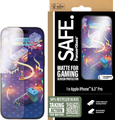 Mbrojtës ekrani PanzerGlass 0 Safe Gaming për iPhone 16 Pro, Ultra Wide Fit, transparent