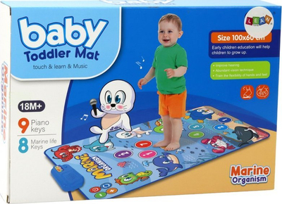 Tapet muzikor për kalamoj Leantoys Ocean Dance Mat, 100x60cm, interaktiv, blu