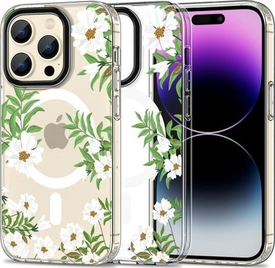 Футрола за телефон Tech-protect Magmood MagSafe, за iPhone 15 Pro Max, мотив Spring Daisy