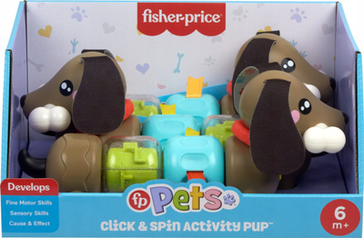 Интерактивна играчка Fisher-Price Activity Puppy HTW91, со звуци, различни текстури и бои