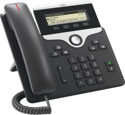 Telefon IP Cisco 7811, 1 linjë, ekran LED 3.3\", ngjyrë zi me argjend
