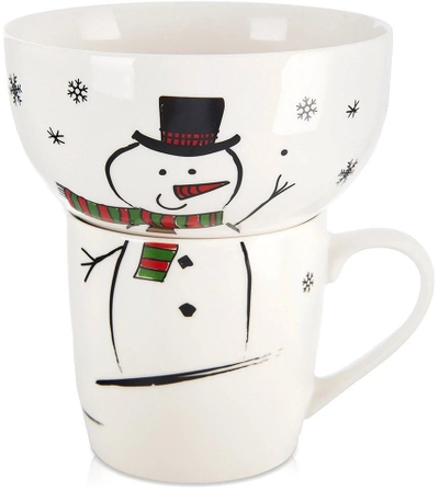 Set filxhan dhe tas ORION Snowman, 0.35L, dekor borbardhi, shumëngjyrësh