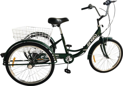 Склоплив велосипед со 3 тркала Enero, 24", Shimano 6 брзини, зелен