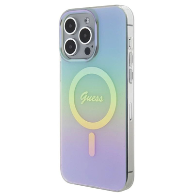 Kapak telefoni Guess IML Iridescent MagSafe, për iPhone 15 Pro, gradient pastel