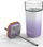 Gotë qelqi me kapak dhe pipëz inox, 540 ml, lilac gradient