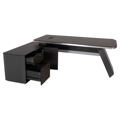 Tavolinë zyre Business Series Professional, kënd majtas, 220x180x76cm, gri wenge