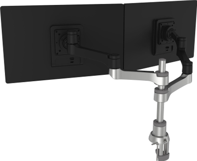 Krah tavoline për monitorë R-GO Tools Zepher 4 C2, për 2 monitorë deri 26", ngjyrë argjendtë