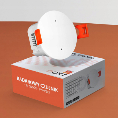 Senzor ndriçimi OXT Radar Presence, 230V, WiFi Tuya, i bardhë