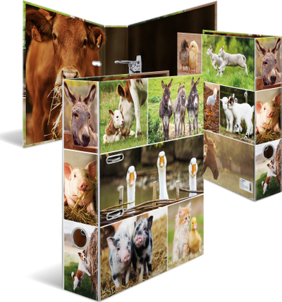 Dosje unazash Herma A4 Farm Animals, karton i fortë, shumëngjyrëshe