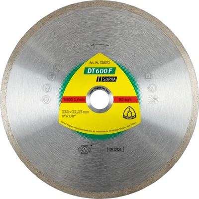 Disk diamant Klingspor SUPRA DT 600 F, 230mm, vrimë 22.23mm, ngjyrë argjendtë