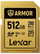 Kartë memorje Lexar Professional GOLD ARMOR, 512GB, SDXC UHS II V60, prej çeliku