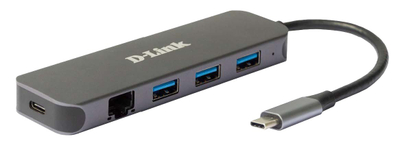 Qendër USB D-Link, 5-n-1, Gigabit Ethernet, 60W PD, gri