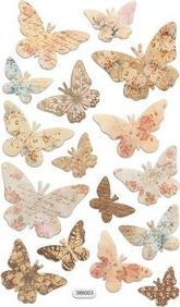 Ngjitëse shkumëze Dalprint flutura, 16 copë, shumëngjyrëshe