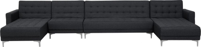 Divan këndi modular ABERDEEN, 6 vendesh, në formë U, gri grafit