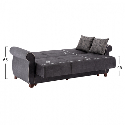 Set dhome dite Milas HM3068.11, divan 2 vendesh dhe 3 vendesh, gri