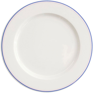 Pjatë e sheshtë Verlo Forte Mizu I, 29 cm, porcelan, e bardhë me blu