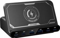 Karikues me shumë porta BlitzWolf BW-S27, Qi Wireless, QC4+ PD3.0, i zi, set 2 copë