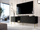 Komodë TV Cama Meble Jungle, 190x40.5x59.5cm, PAL MDF, e zezë mat me këmbë ari
