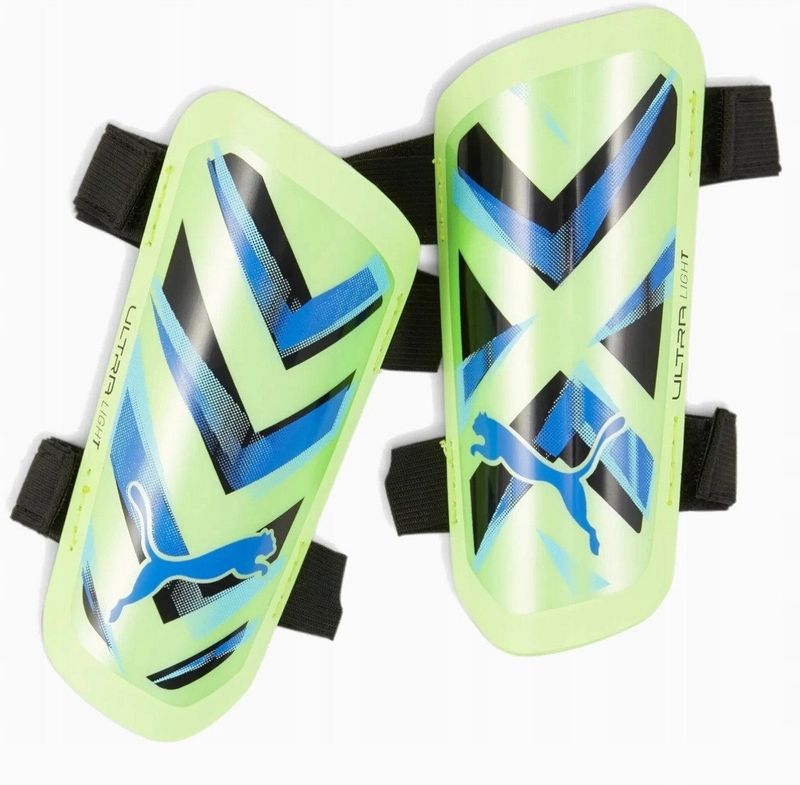 Mbrojtëse kërciri Puma Ultra Light Strap 030875-12, të lehta, me shirit ngjitës, jeshile e zezë e kaltër