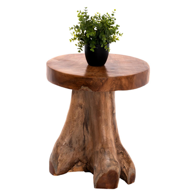 Tavolinë Logg druri teak Φ40×45 cm (HM9351)