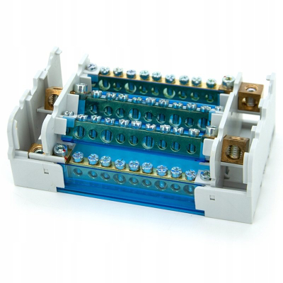 Bllok shpërndarës ELS Elektrotechnika BR8411, 125 A, i kaltër