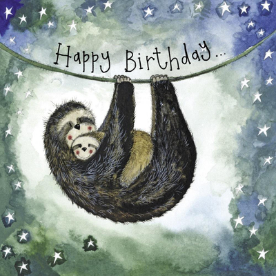 Kartolinë urimi Henry Holt S397 Sloths, 160 x 160 mm, me zarf, me shumë ngjyra