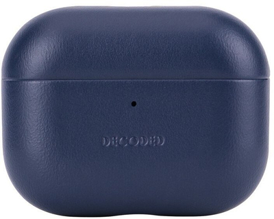 Etui lëkure Decoded për Apple AirPods Pro 3, mbrojtës karikuesi, blu