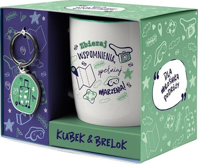 Set dhurate Foster Travel Lover, filxhan 330ml, varesë çelsash metalike, shumengjyrësh