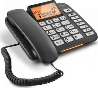 Telefon fiks Gigaset DL580, analog, me ID t’thirrësit, i zi