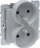 Prizë dyshe Legrand SUNO 721390, 2x2P+E, 16A 250V, e bardhë