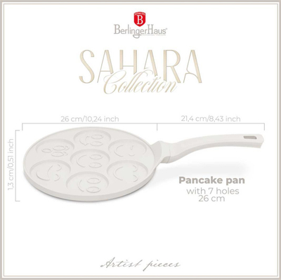 Tигања за палачинки Berlinger Haus Sahara Collection BH-7792, 26 cm, титаниумска површина, крем