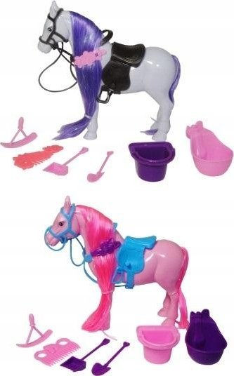 Сет играчка коњ HORSE MIX, со додатоци, пластика, повеќебојно