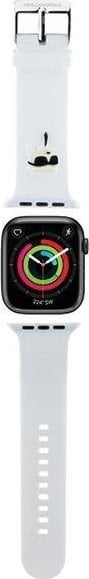 Rryp ore Karl Lagerfeld Karl Head NFT, për Apple Watch 42/44, silikon, i bardhë