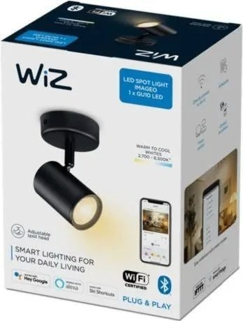 Spot tavani i zgjuar WiZ Imageo, Wi-Fi Bluetooth, 4.9W 345 lm, i zi