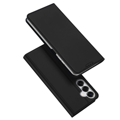 Футрола за телефон Dux Ducis Skin Pro за Samsung Galaxy S25 Plus, со капак, со држач, црна